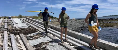  The sampling crew: JJ Custer, Addie Binstock, and Abigail Hayne.