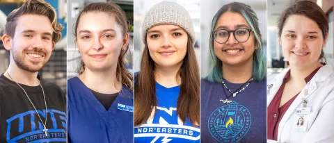 A collage of student portraits