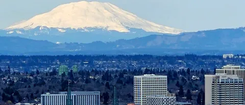 View of Mt. St. Helens from Portland, Oregon