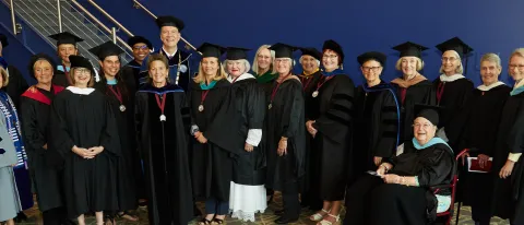 The 2022 Deborah Morton Society awardees pose in Innovation Hall 
