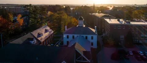 An aerial view of the Portland Campus