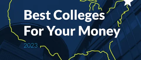 Graphic of U.S. map showing UNE's location with text that reads "MONEY Magazine. Best Colleges for Your Money."