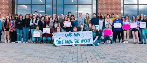 A group photo from the Take Back the Night event
