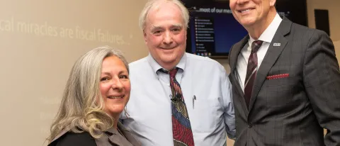 Gwen Mahon, Thomas Judge and President James D. Herbert