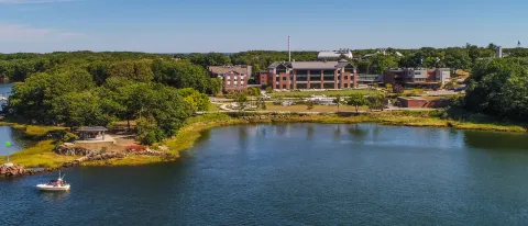 Aerial image of UNE's Biddeford Campus