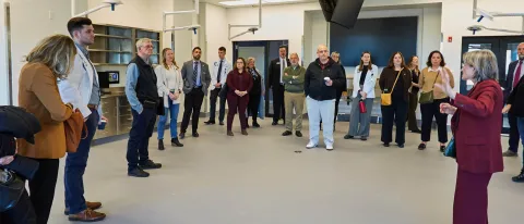 Maine lawmakers and Portland Counselors get a first look at UNE's new medical educational facility on Jan. 10. 