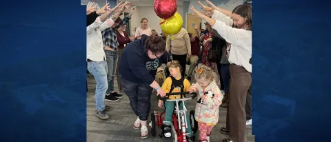 UNE’s students present adaptive bikes to children during Family Interprofessional Team sessions 