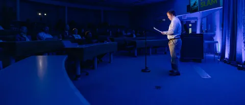 The third Health Care Story Slam at the University of New England included eight storytellers with varied personal tales of empathy and resilience – rounding out a troupe of performers that included individuals from marginalized communities. 