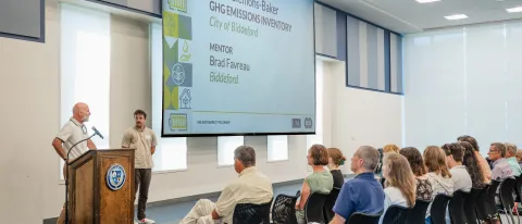 A Sustainability Fellow presents his summer work with the City of Biddeford