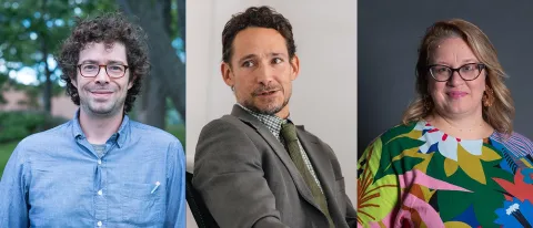Headshots of UNE's John Waterman, Kenneth Courtney, and Shannon Zlotkowski