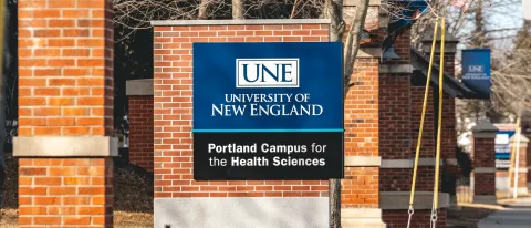 Photo of UNE Portland Campus for the Health Sciences sign