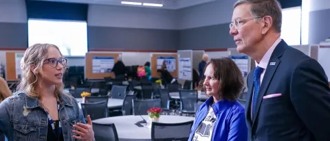 UNE Students Present Research Projects to President James Herbert