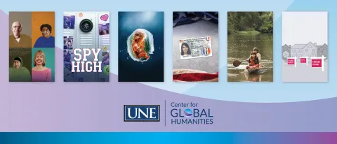 Banner of upcoming Center for Global Humanities event posters