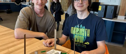 UNE students compete in eel enclosure competition. 