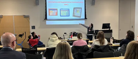 Occupational studies students learn real-world value of assistive technology from Special Olympics Maine athletes 