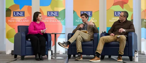 The University of New England hosted its bi-annual President's Forum Monday, April 6, at the Harold Alfond Forum in Biddeford, bringing together faculty, staff students, and members of the larger Biddeford community to examine how American higher education became a flashpoint in the nation's culture wars — and what it might take to reclaim its footing.