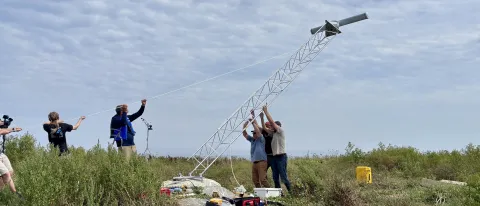 UNE researchers install wave radar to track spur jetty’s impact on Saco’s Camp Ellis
