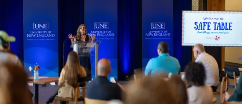  The first-annual Food Allergy Awareness Event on UNE’s Biddeford Campus educated members of the community about food safety and allergy-response preparedness 