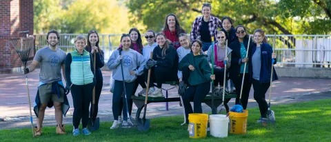UNE medical students give back to Biddeford with park cleanup “legacy event”