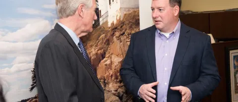 Ed Bilsky talks with Senator Angus King