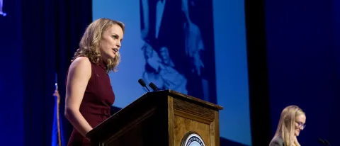 Ellie LeBlond Sosa and Kelly Anne Chase deliver the 2018 Bush Lecture