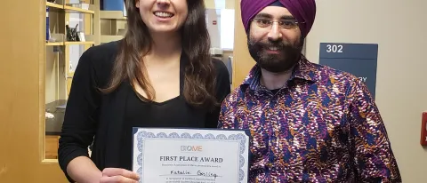 Katalin Goslin and her mentor Gurkishan “Guru” Singh Chadha, assistant clinical professor in the College of Pharmacy
