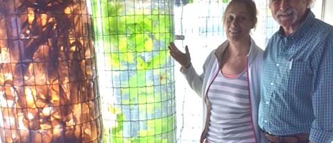 Costa-Pierce with Kristina Snuttan Sundell during a tour of the University of Gothenburg Sven Loven Centre marine labs