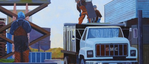 "Loading Bait on Customs House Wharf" by Mike Maron