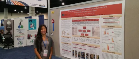 Sarah Kou presents her research at the APTA NEXT Conference in National Harbor, Maryland 