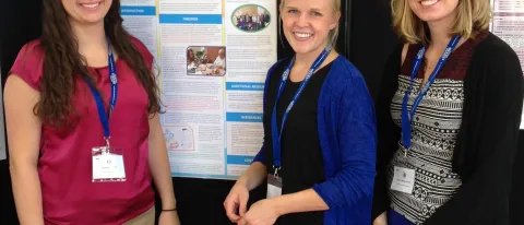 Adrian Jung, Zoe Hull and Collyn Baeder present their research at the University of Oxford