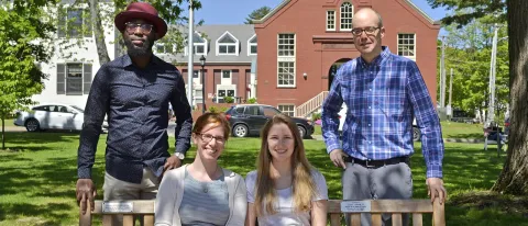 Student researchers Humphrey Lotana, Hillary Mishcon and Alyssa White with article lead author Ron Hills 