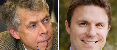 Mark Bauerlein (left) and Jason Brennan