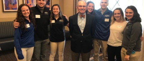 UNE students with the keynote speaker Paul Thompson 