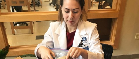 First year College of Pharmacy student Danielle Simeone volunteers at Medication Take Back event