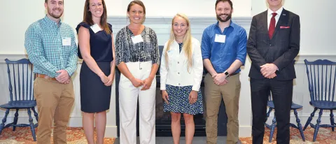 The 2019 Fuld scholarship recipients with UNE President James Herbert during a recent reception