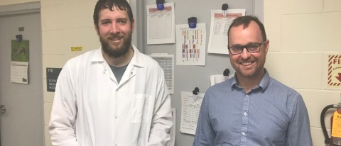 Seth Davis and Michael Burman inside their research lab
