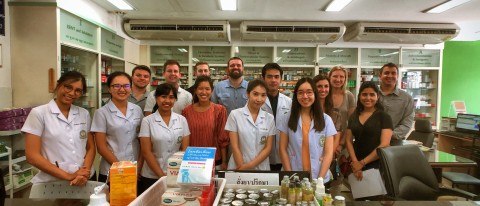 UNE alumnus Jonathan Balk (far right) accompanied students to Thailand for an Advanced Pharmacy Professional Experience