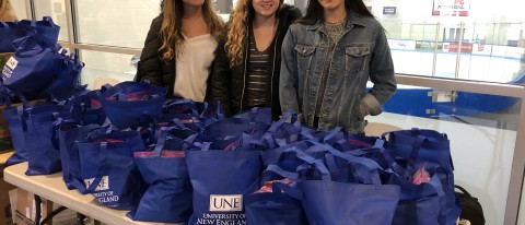 UNE student volunteers welcomed children from the Boys and Girls Club of Portland