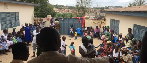 Patients wait at one of three clinics in Ghana set up by the UNE immersion team