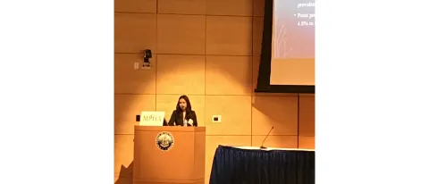 Mahvish Junaidi presents at the Maine Public Health Association conference