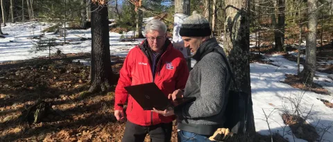 Noah Perlut shows WMTW's Steve Minich images captured on the GapTracks cameras