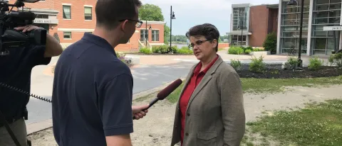 Kathryn Brandt appears on WMTW newscast to discuss air quality alert