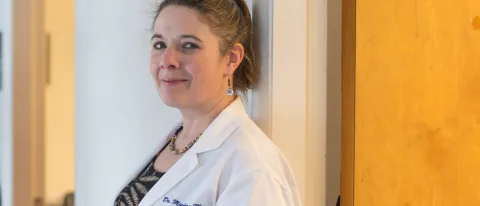 Meghan May, associate professor of microbiology and infectious disease at UNE’s College of Osteopathic Medicine