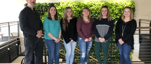 L-R: Glenn Stevenson, Emily Payne, Rebecca Brackin, Kylee Harrington, Philomena Richard, Sarah Couture