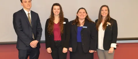 The team comprised of students Adrian Hale, Sarah Barbay, Bethany Gruskin, and Dahne Yaitanes captured first place