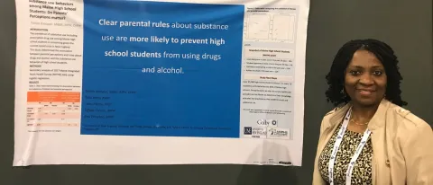 Titilola Balogun presented on substance use behaviors among Maine youth
