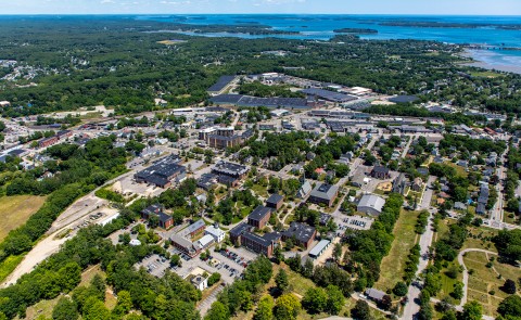 Aerial image of UNE Portland Campus
