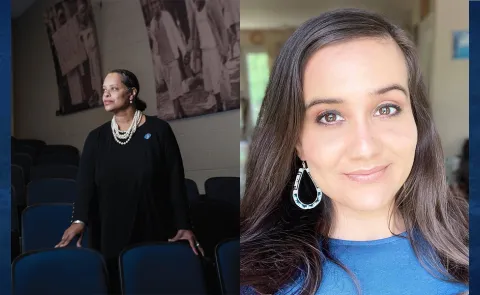 Image of two women: Rachel Talbot Ross (left) and Maulian Dana (right)