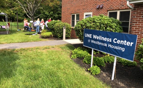 Image of Wellness Center sign at a Westbrook Housing property