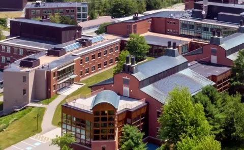 Aerial image of the Jackson Laboratory in Bar Harbor, Maine